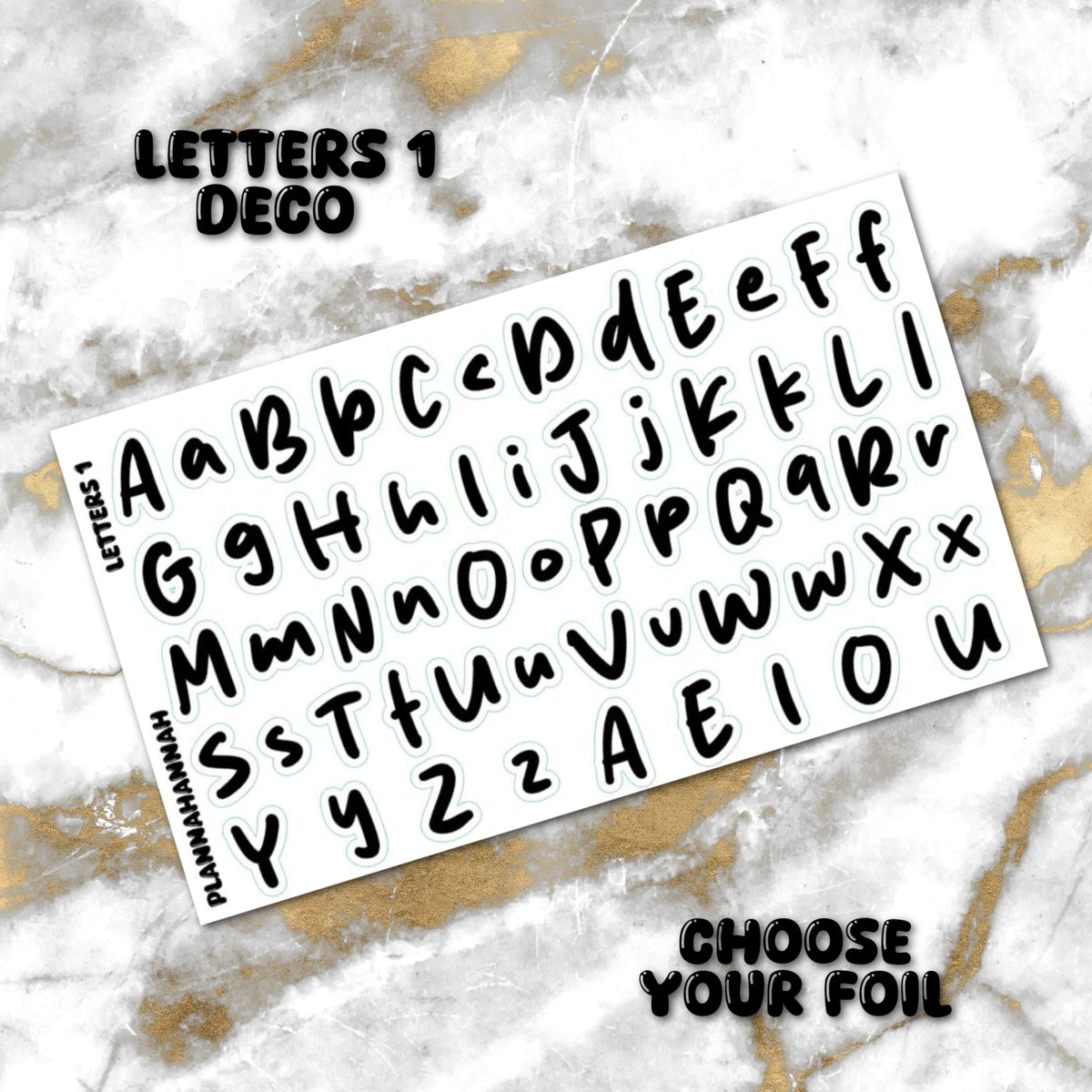Letters 1 | Foiled White Background Journal Deco