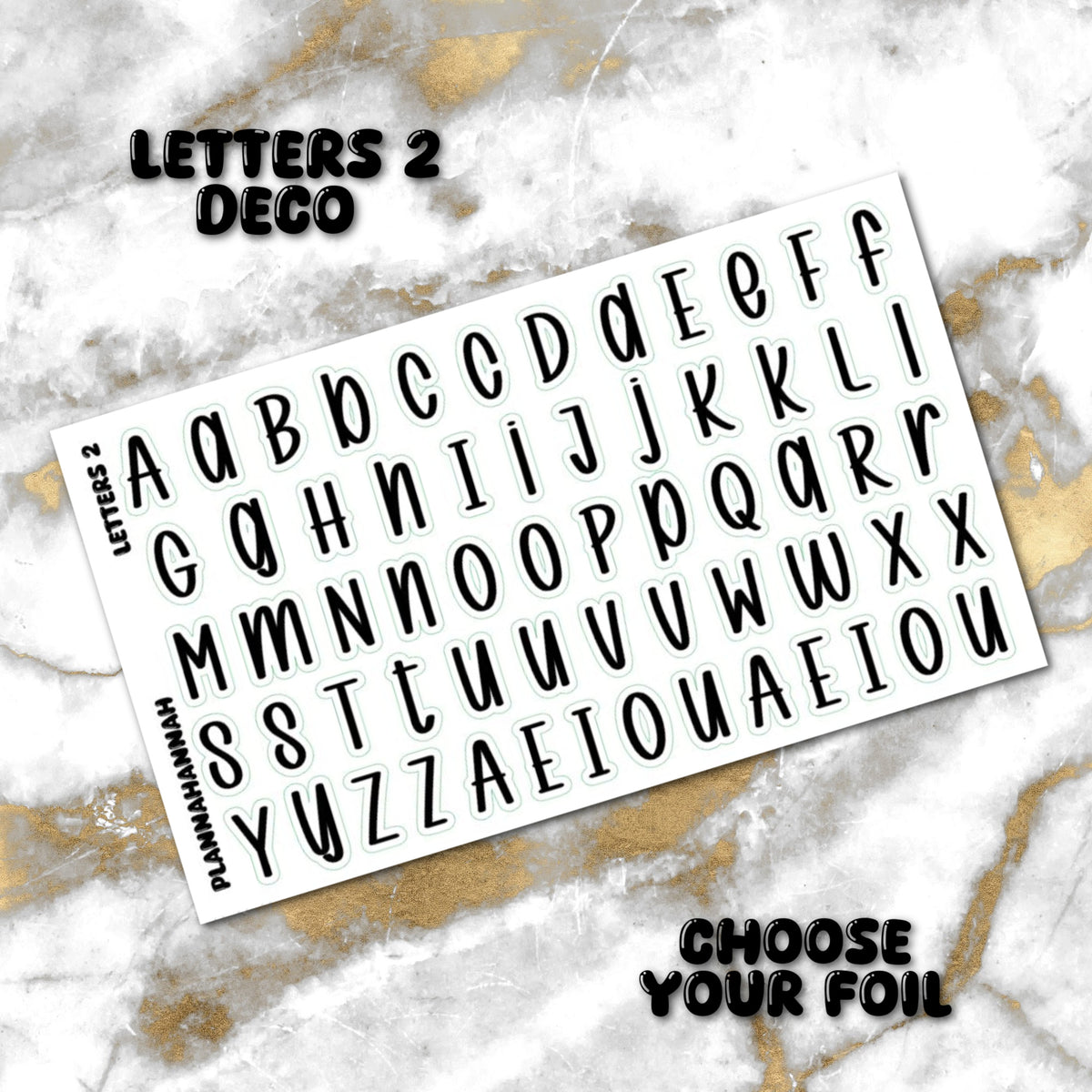 Letters 2 | Foiled White Background Journal Deco