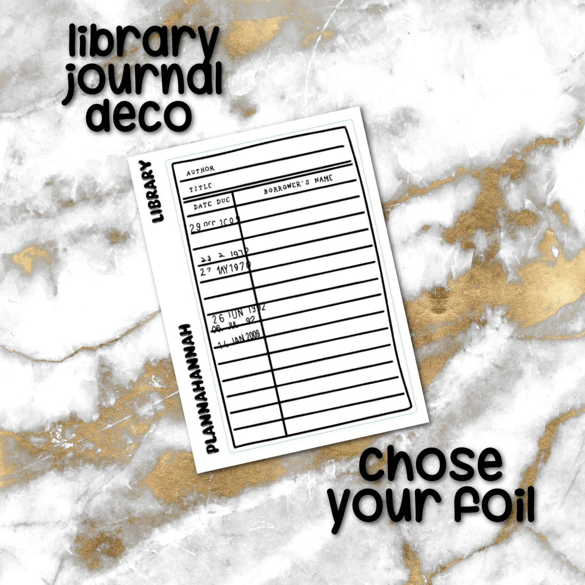 Library | Foiled Deco Sticker