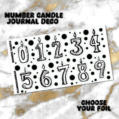 Number Candle | Foiled Journal Deco