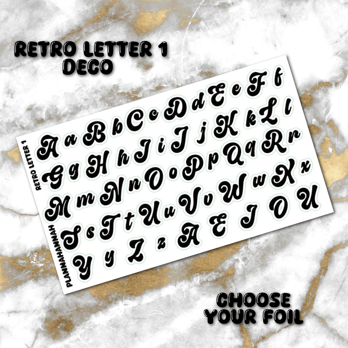 Retro Letters 1 | Foiled White Background Journal Deco
