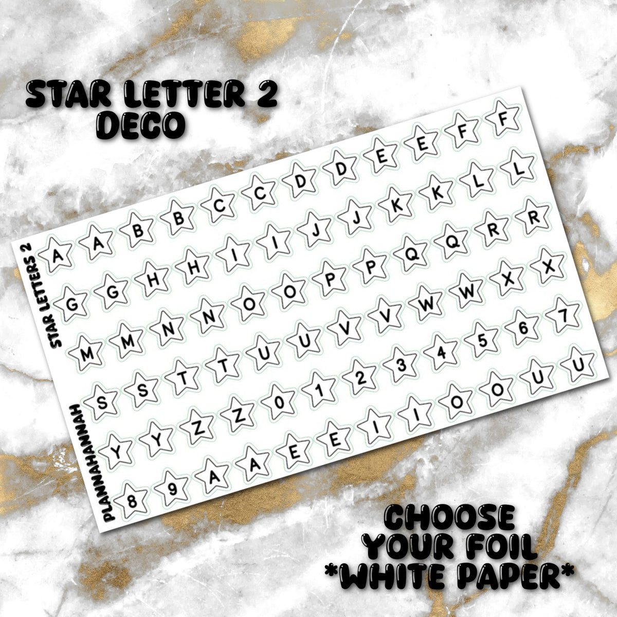 Star Letter 2 | Foiled Journal Deco With White Background