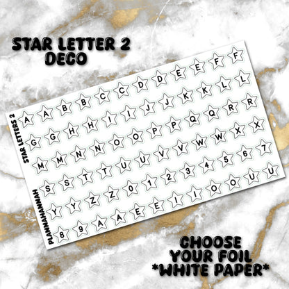 Star Letter 2 | Foiled Journal Deco With White Background