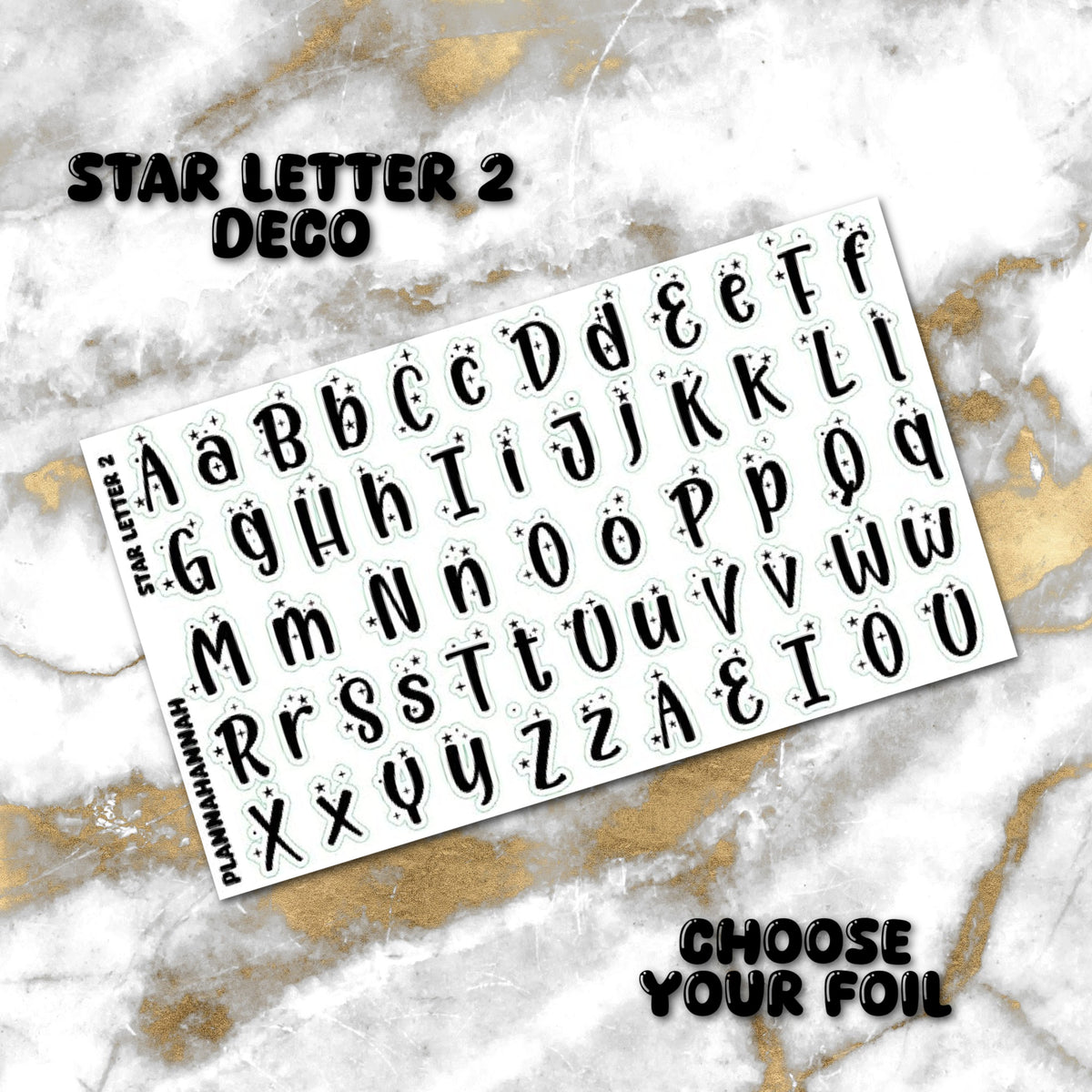 Star Letter 2 | Foiled White Background Journal Deco
