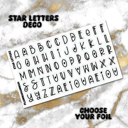 Star Letter 1 | Foiled White Background Journal Deco