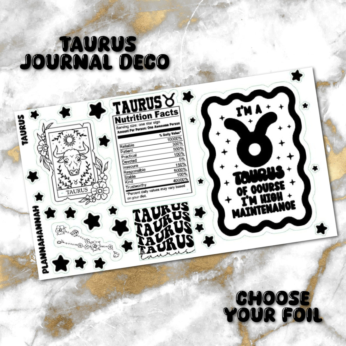 Taurus | Foiled Journal Deco