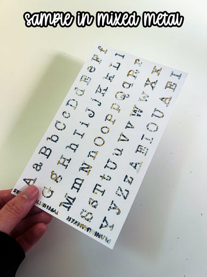 Typewriter Letter | Foiled White Background Journal Deco