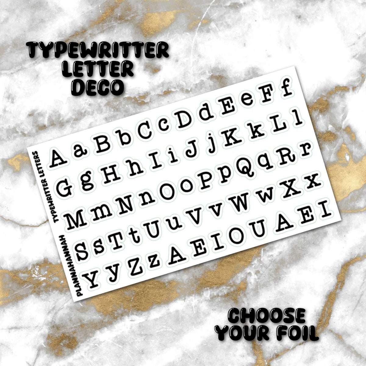 Typewriter Letter | Foiled White Background Journal Deco