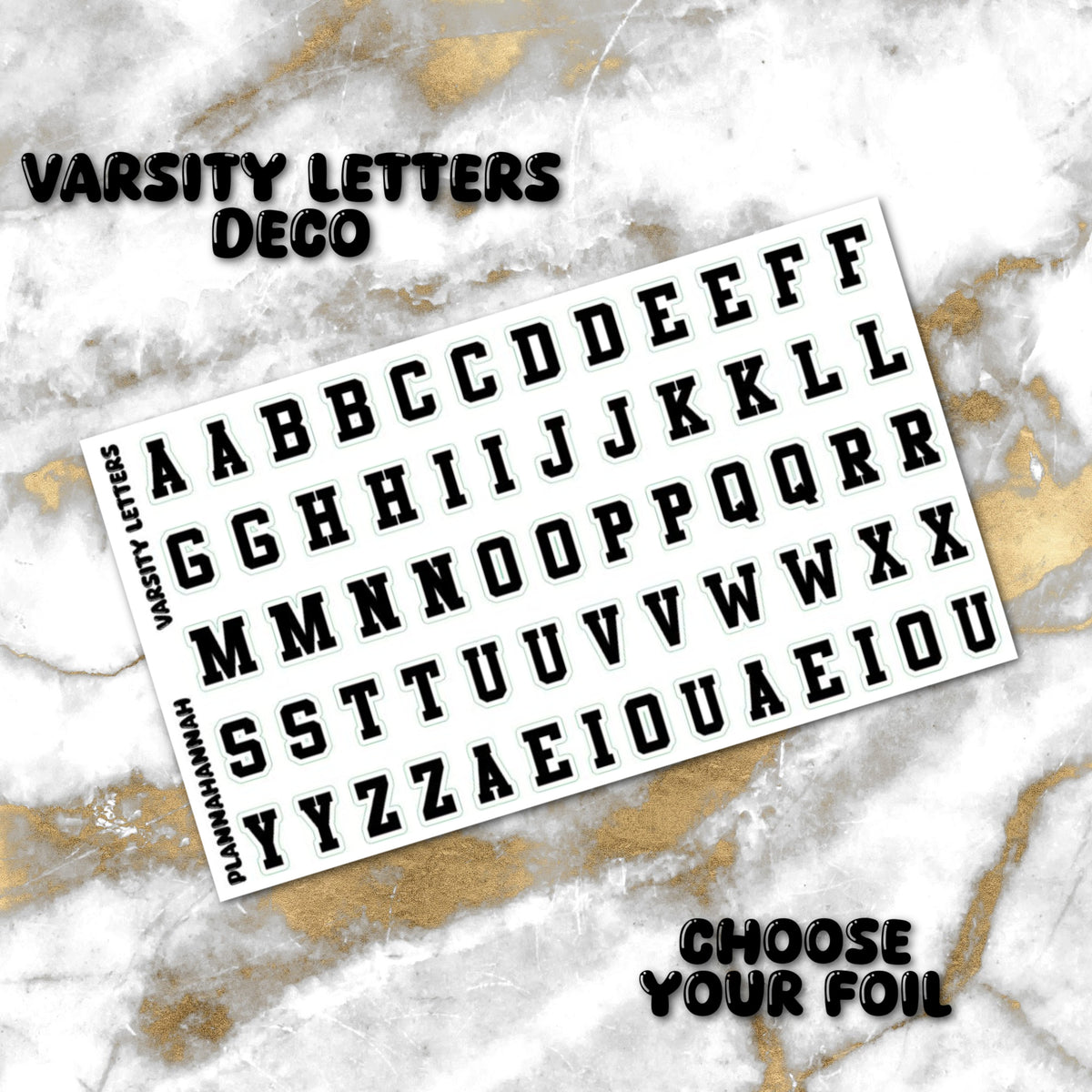 Varsity Letter | Foiled White Background Journal Deco