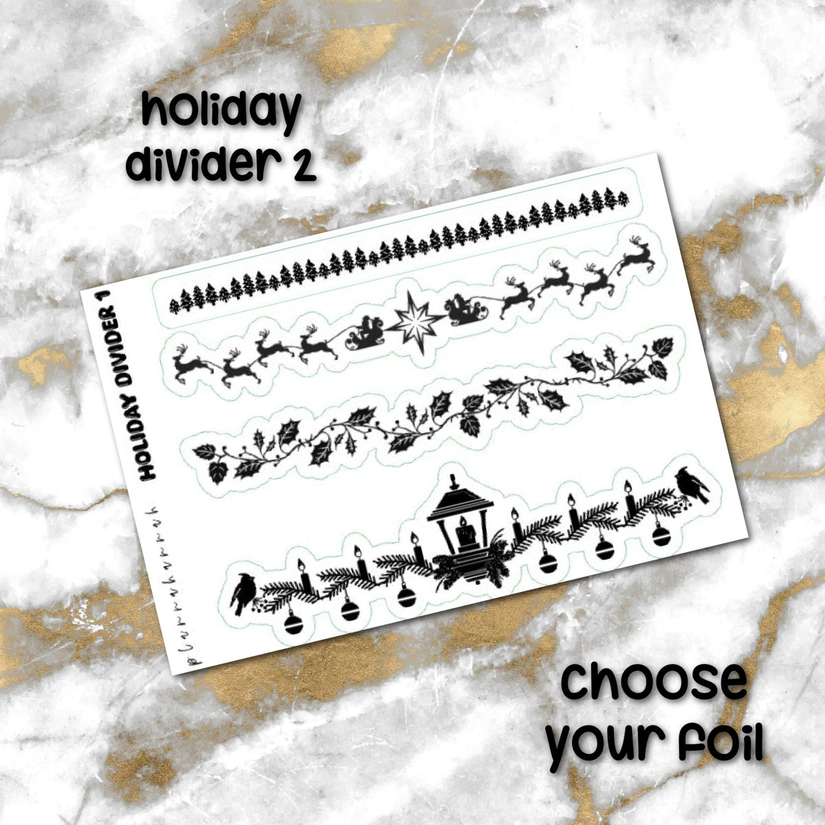 Holiday Divider 2 | Foiled Holiday Reading Journal Deco