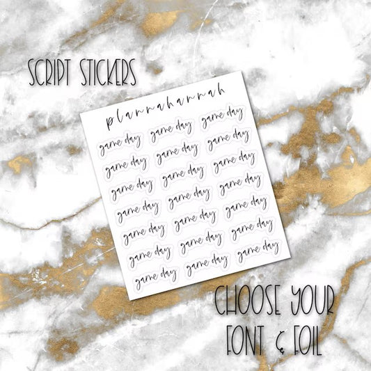 Game Day | Foiled Script Sticker