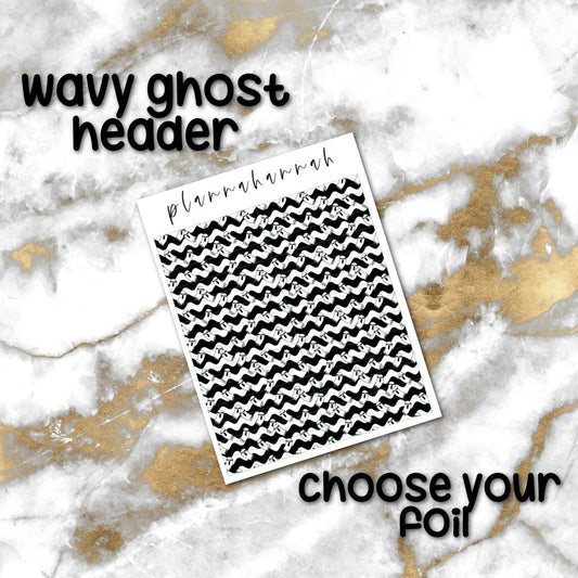 Wavy Ghost Header | Foiled Halloween Header Overlay