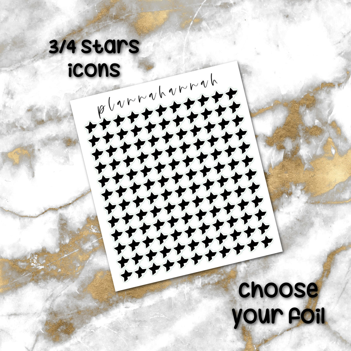 3/4 Star | Foiled Reading Journal Deco