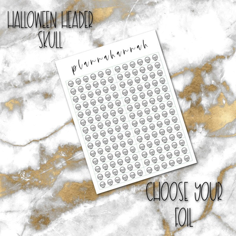 Skull | Foiled Halloween Header Overlay