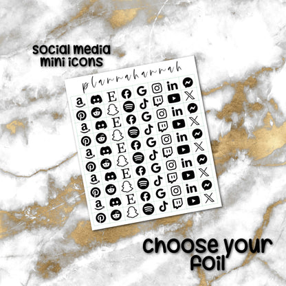 Mini Social Media | Foiled Icons