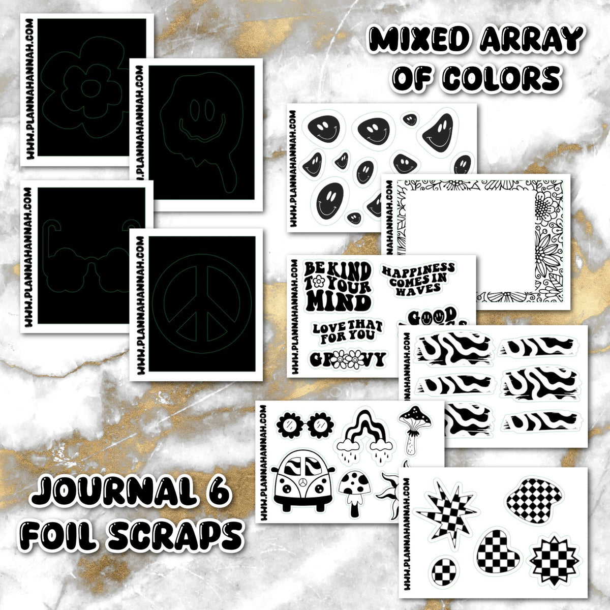 Junk Journal V6 | Mixed Foil Journaling Stickers