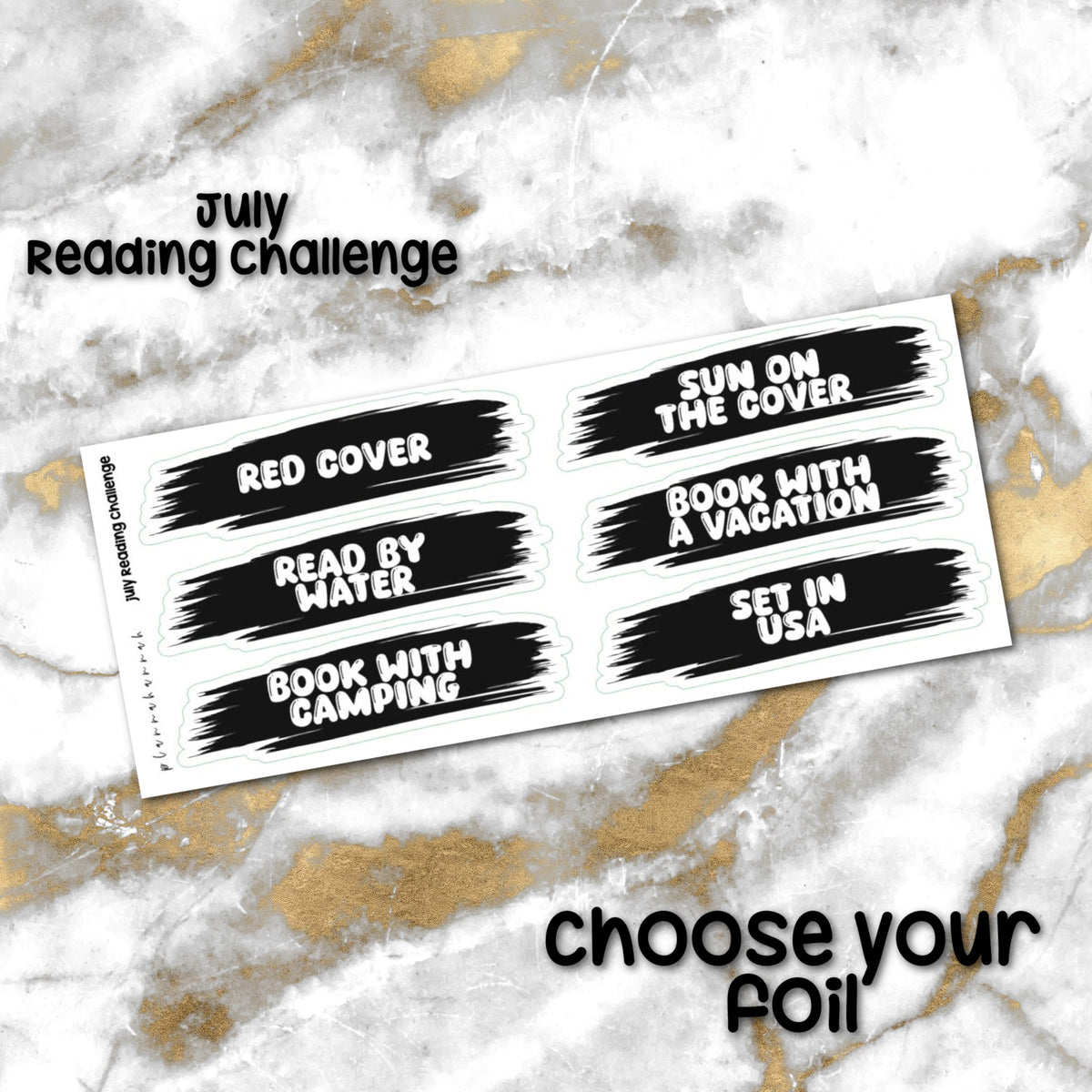 July Reading Challenge | Foiled Journal Sticker