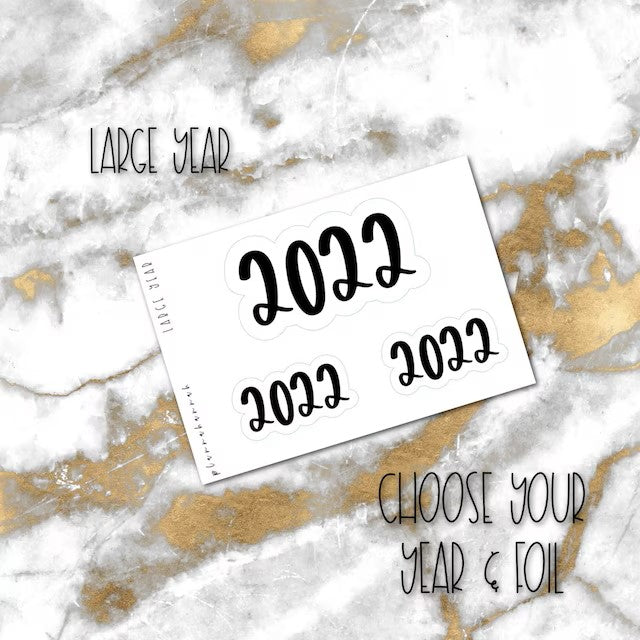 Large Year | Foiled Script