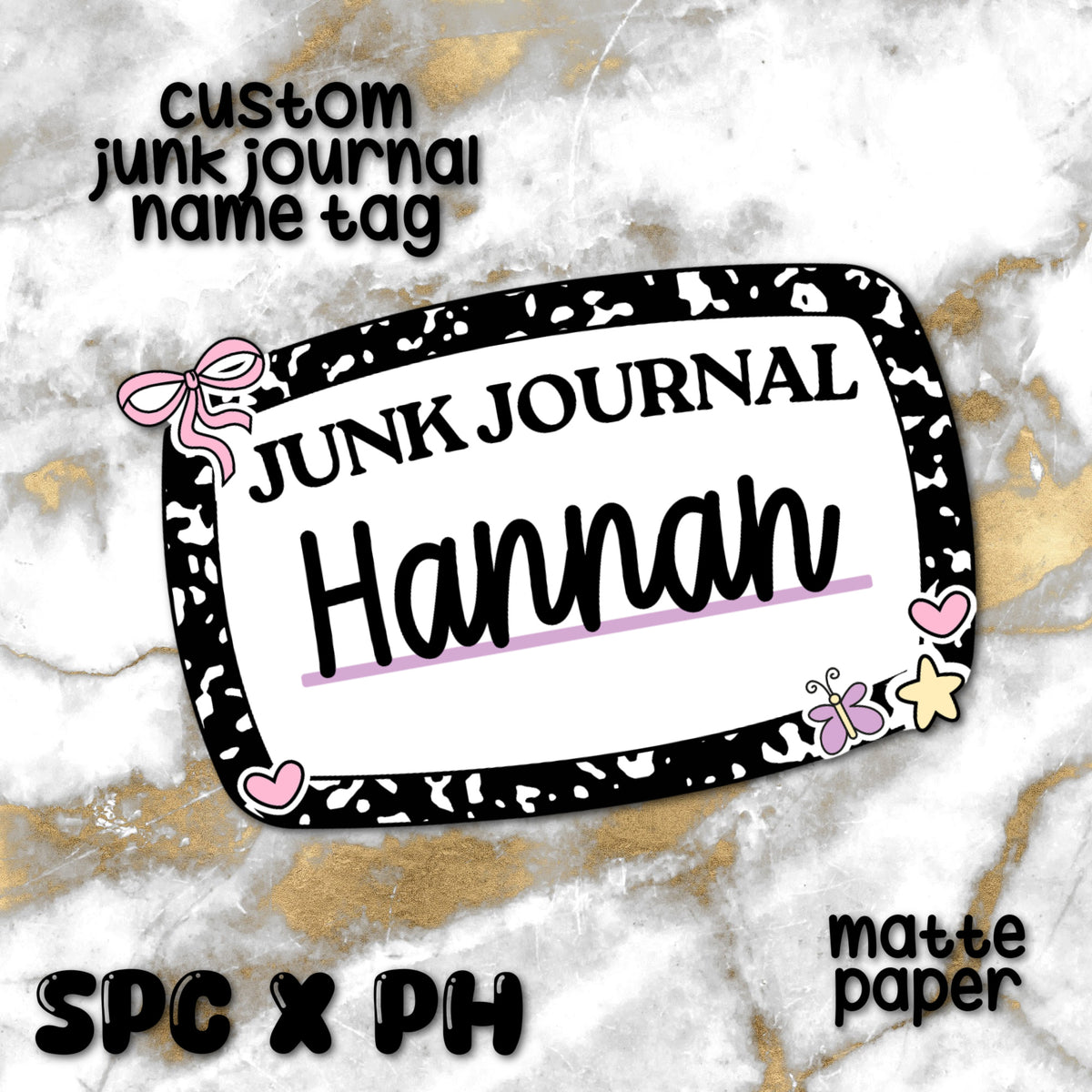 Junk Journal Name Tag | Collab Journal Deco
