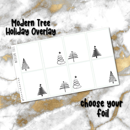 Modern Tree | Foiled Holiday Overlay