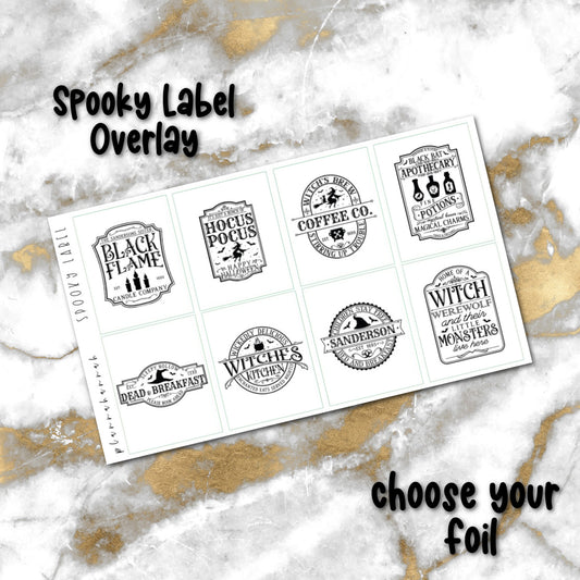 Spooky Label | Foiled Halloween Overlay
