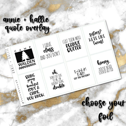 Annie + Hallie | Foiled Fandom Quotes