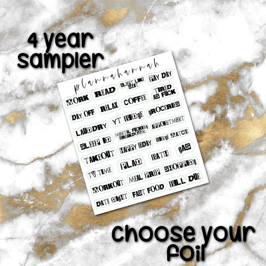 Year 4  | Foiled Script Sampler