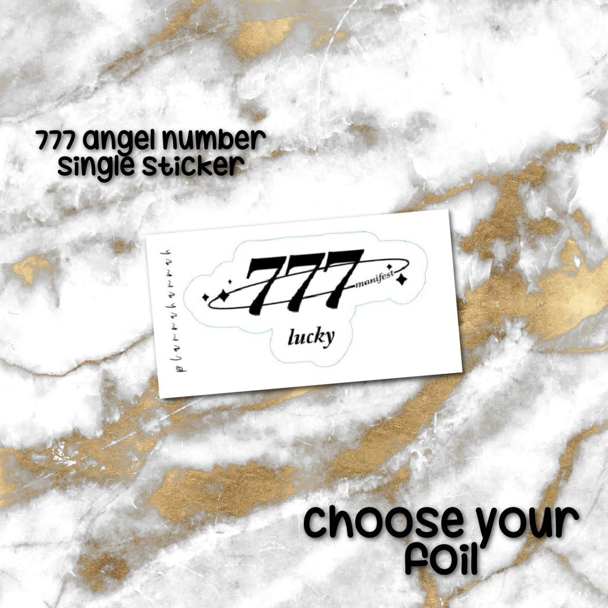 777 Angel Number | Foiled Single Sticker *NOT WATERPROOF*
