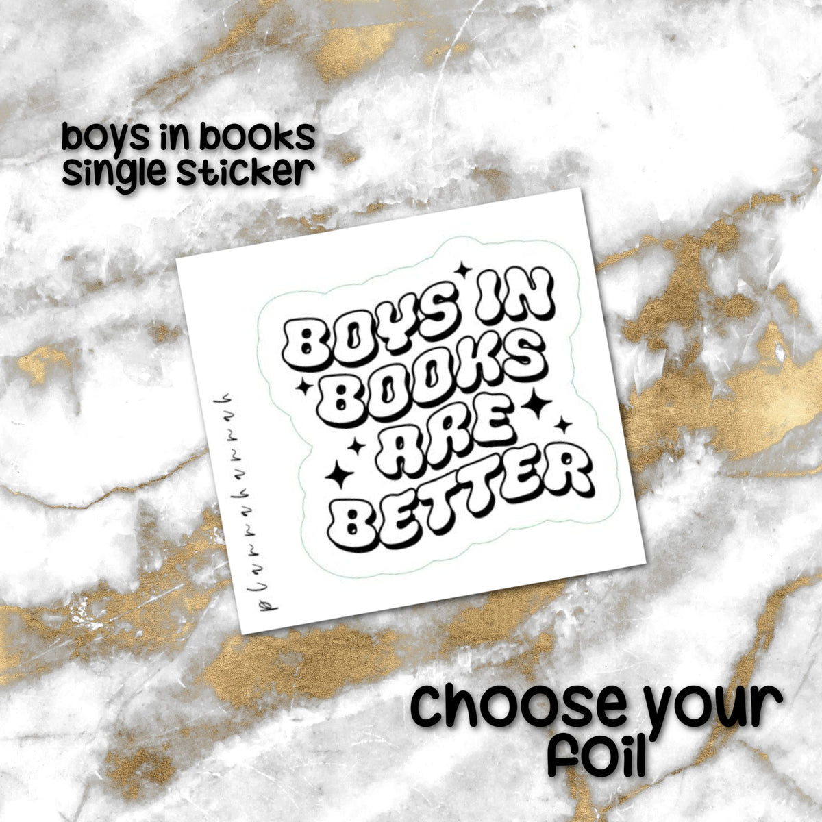 Boys in Books | Foiled Single Sticker *NOT WATERPROOF*