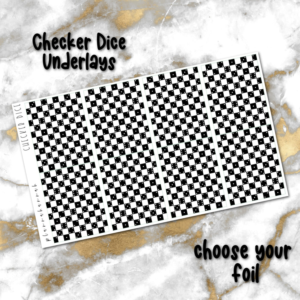 Checker Dice | Foiled Underlay