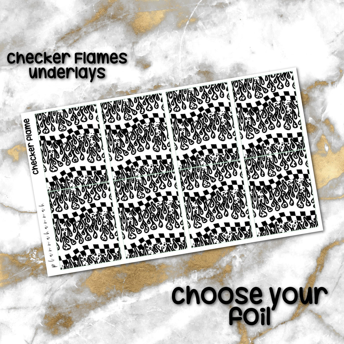 Checker Flames | Foiled Underlay