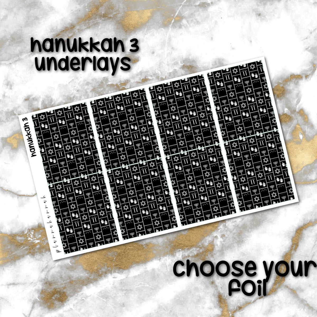 Hanukkah 3 | Foiled Holiday Underlays