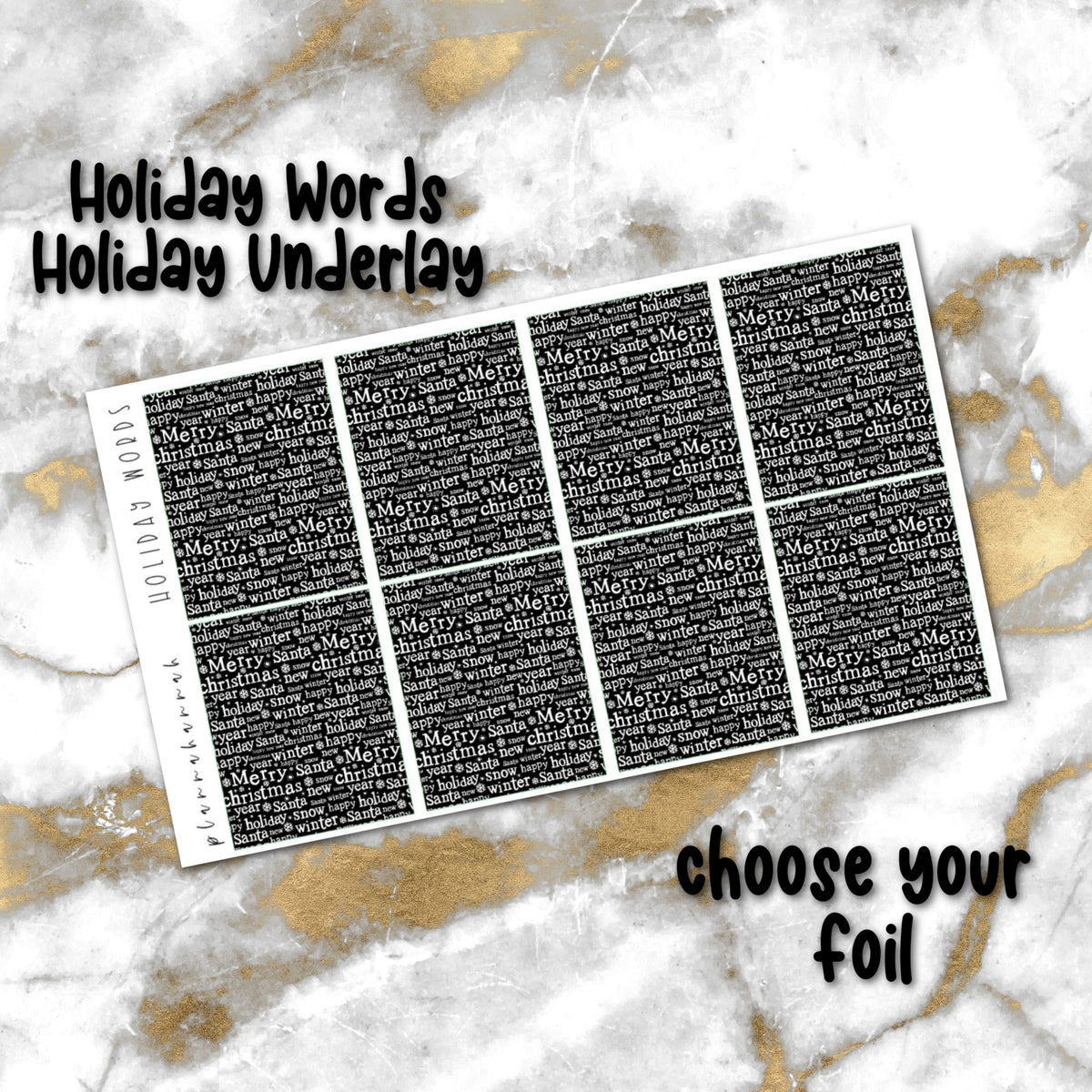 Holiday Words | Foiled Holiday Underlays