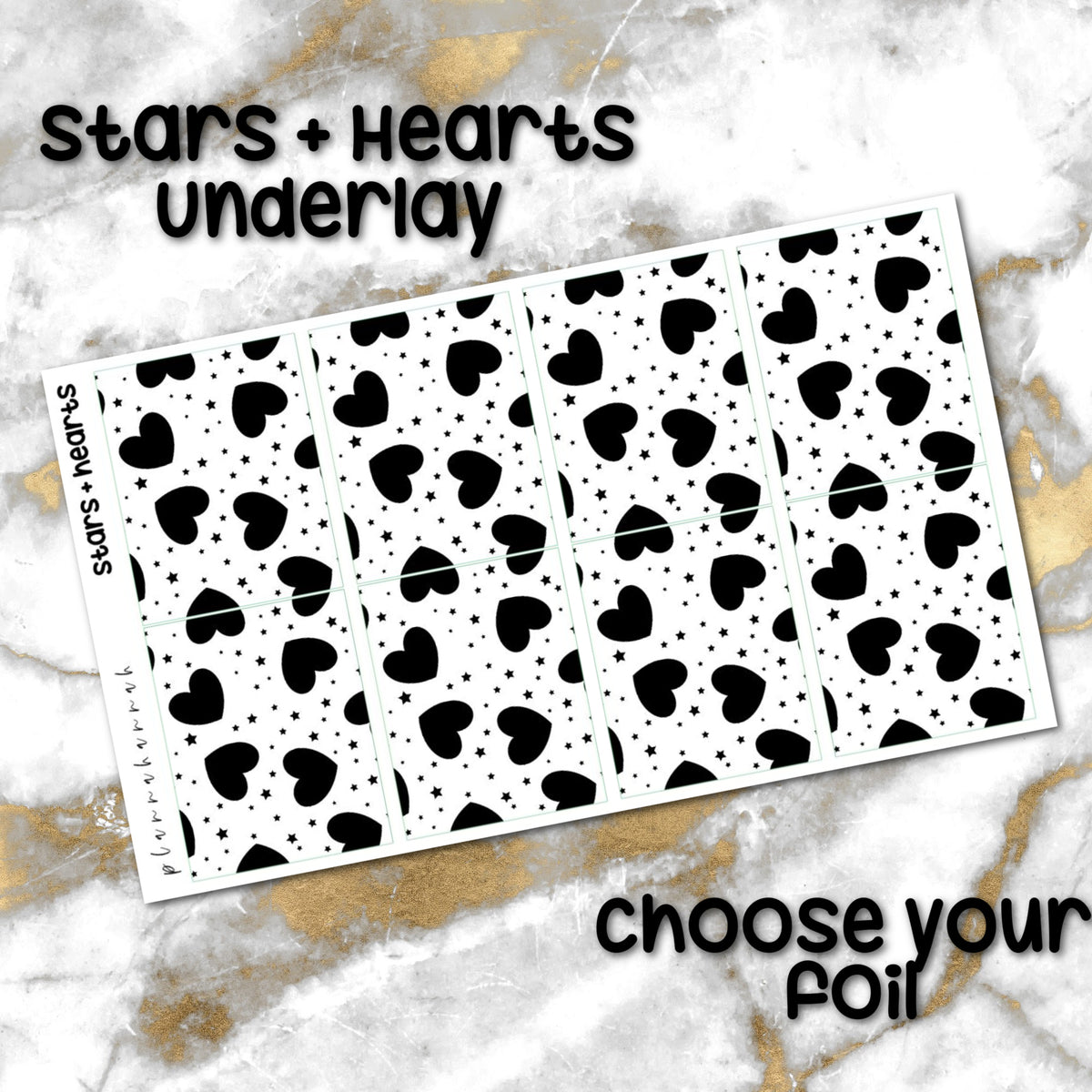 Stars + Hearts | Foiled Underlay