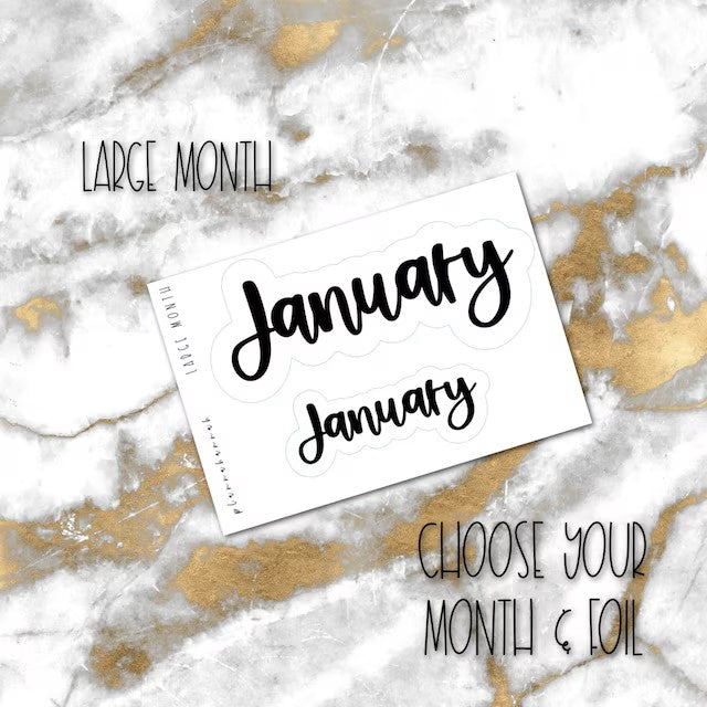 Large Month | Foiled Script